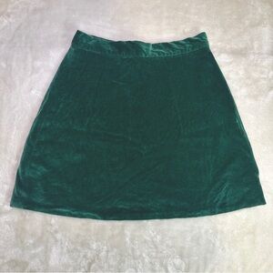 Vintage Margot Green Velvet Mini A-Line Skirt Size 6
